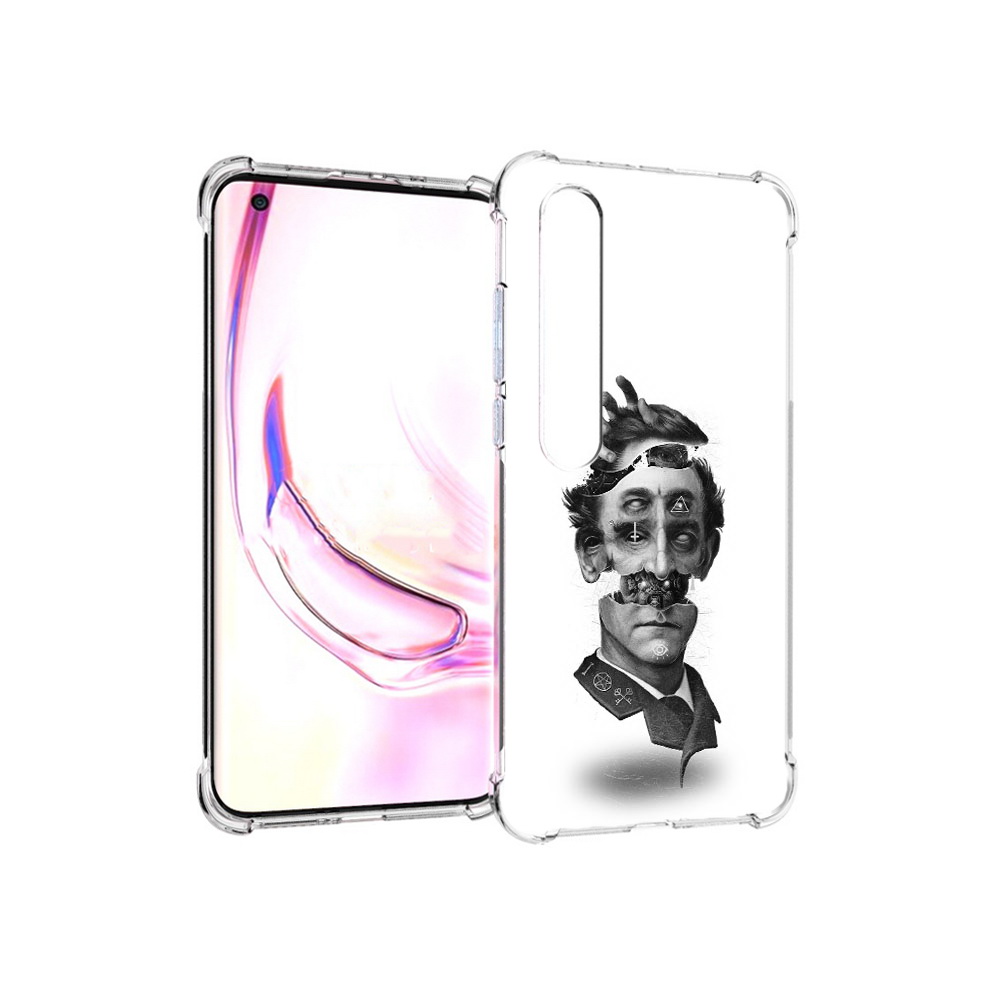 

Чехол MyPads Tocco для Xiaomi Mi 10 Pro страшное лицо абстракция (PT144585.295.628), Прозрачный, Tocco