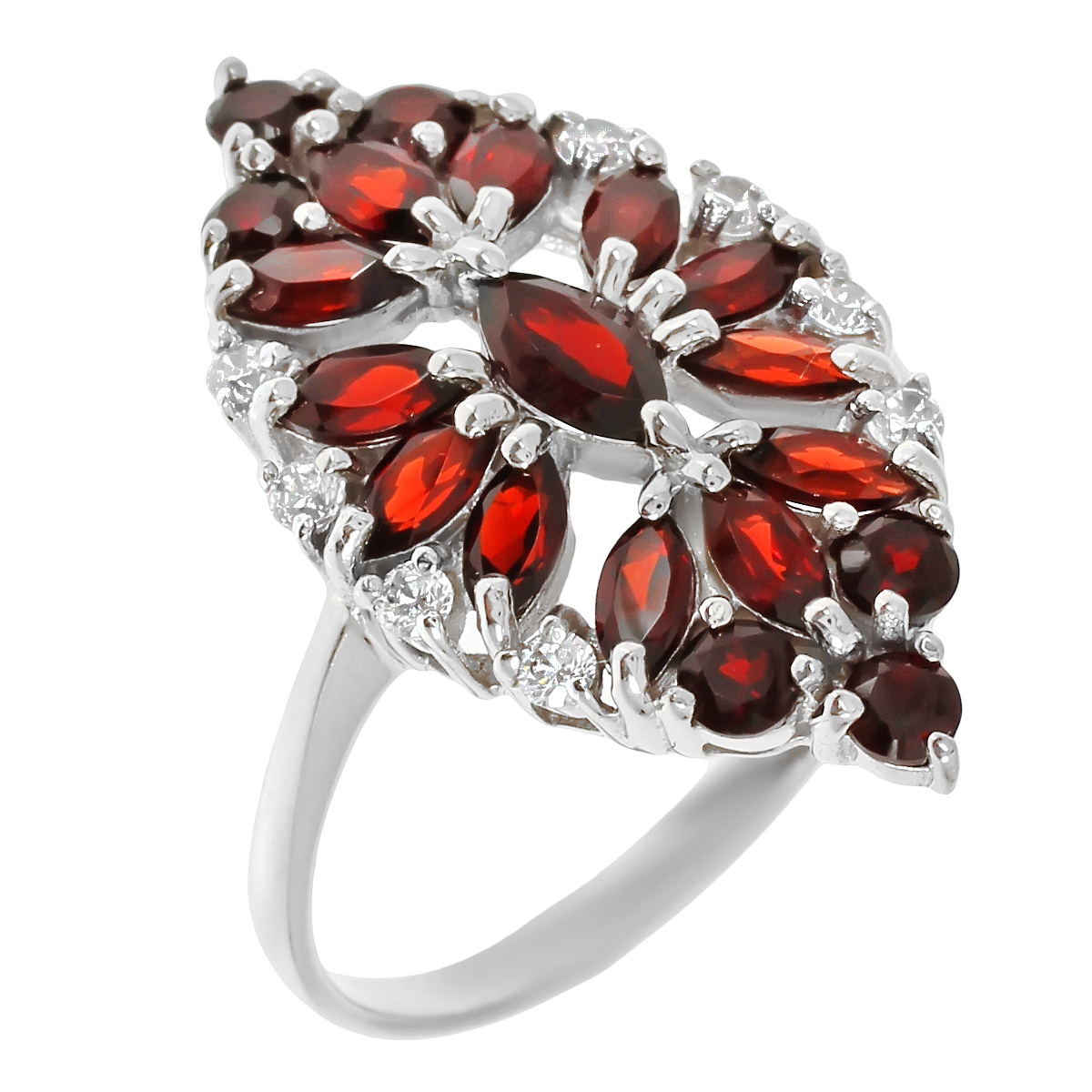 

Кольцо из серебра р. 16,5 Balex Jewellery 1405937155, гранат\фианит, 1405937155