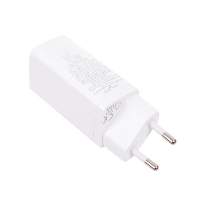 

Сетевое зарядное устройство Baseus CCGAN2L-B02 1x USB Type A, 1xUSB Type-C 3 А белый, CCGAN2L-B02