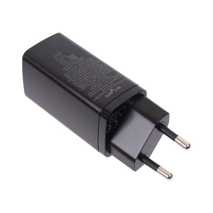 Сетевое зарядное устройство Baseus CCGAN2L-B01 1x USB Type A, 1xUSB Type-C 3 А черный