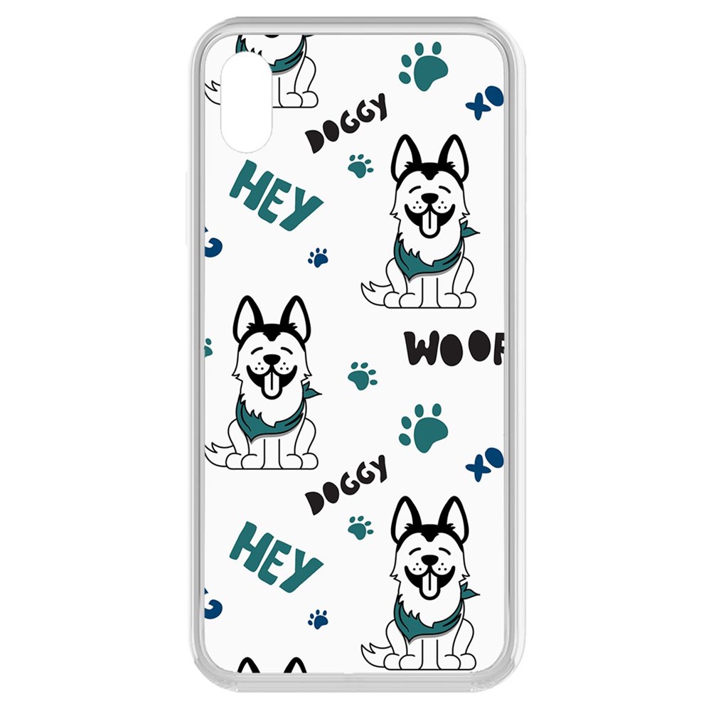 

Чехол-накладка Krutoff Clear Case Собаки паттерн 3 для iPhone XR, Прозрачный