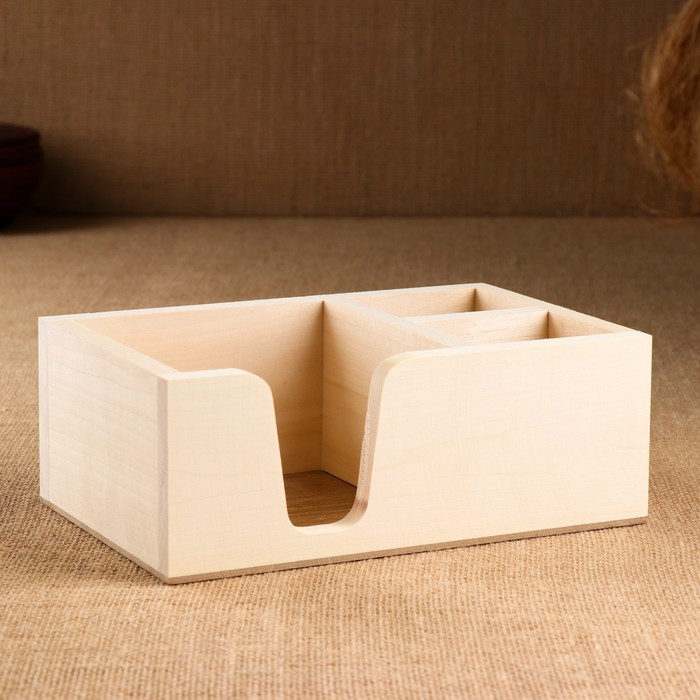 

Подставка "Прямоугольник" из ЛИПЫ, с 3мя отсеками, 15x23x8,5 см, Бежевый