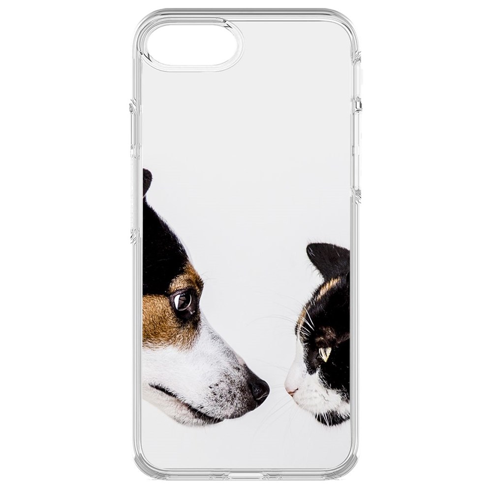 

Чехол-накладка Krutoff Clear Case Собаки против кошек для iPhone 7/8/SE, Прозрачный