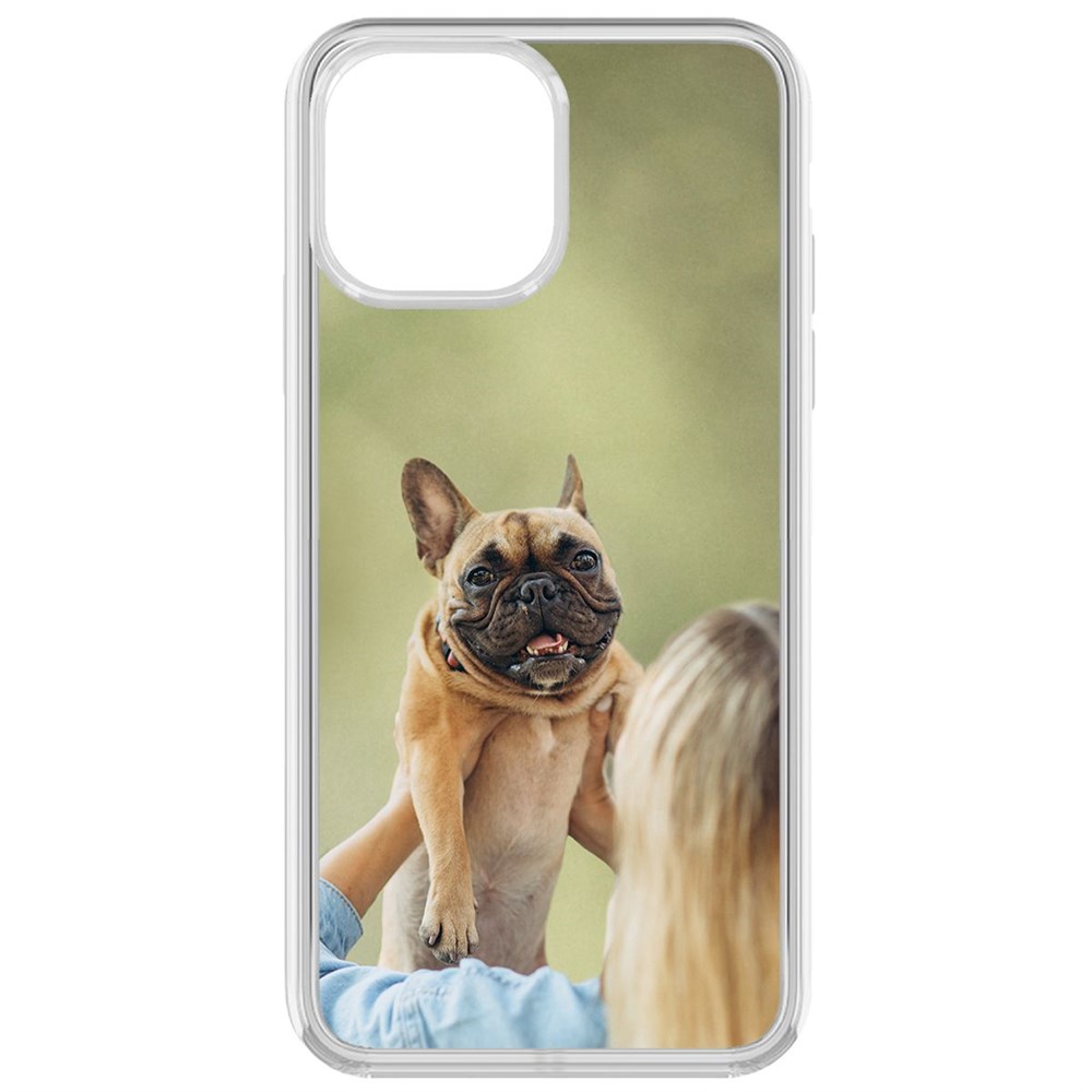 

Чехол-накладка Krutoff Clear Case Хозяйка и бульдог для iPhone 13 Pro Max, Прозрачный