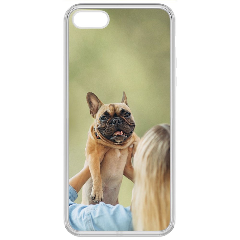 

Чехол-накладка Krutoff Clear Case Хозяйка и бульдог для iPhone 5/5s, Прозрачный