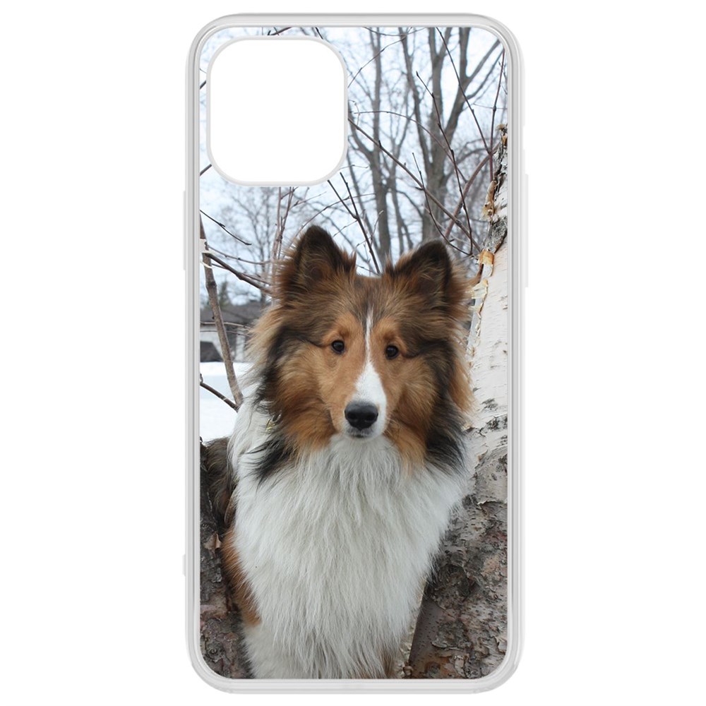 

Чехол-накладка Krutoff Clear Case Шелти для iPhone 12/12 Pro, Прозрачный