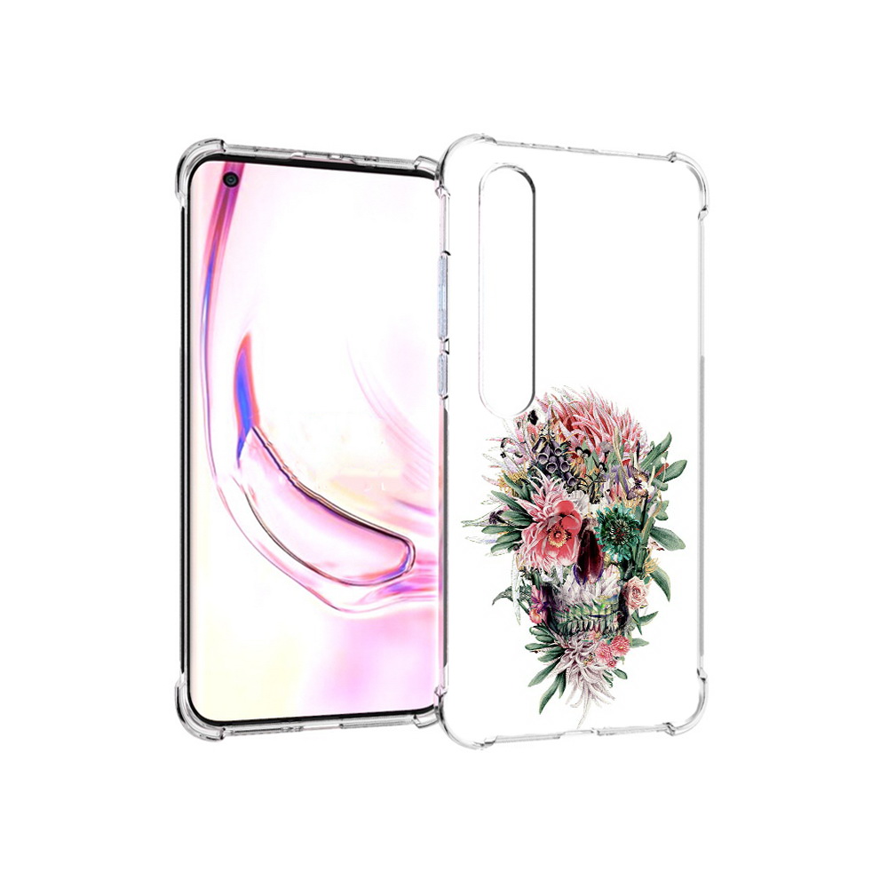

Чехол MyPads Tocco для Xiaomi Mi 10 Pro череп из цветов (PT144585.295.677), Прозрачный, Tocco