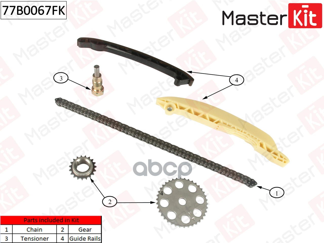 

Комплект Цепи Грм Ford Fiesta V/Ka 1.3i-1.6i A9jb/Cdb/Cdc 01-08 MasterKit 77b0067fk