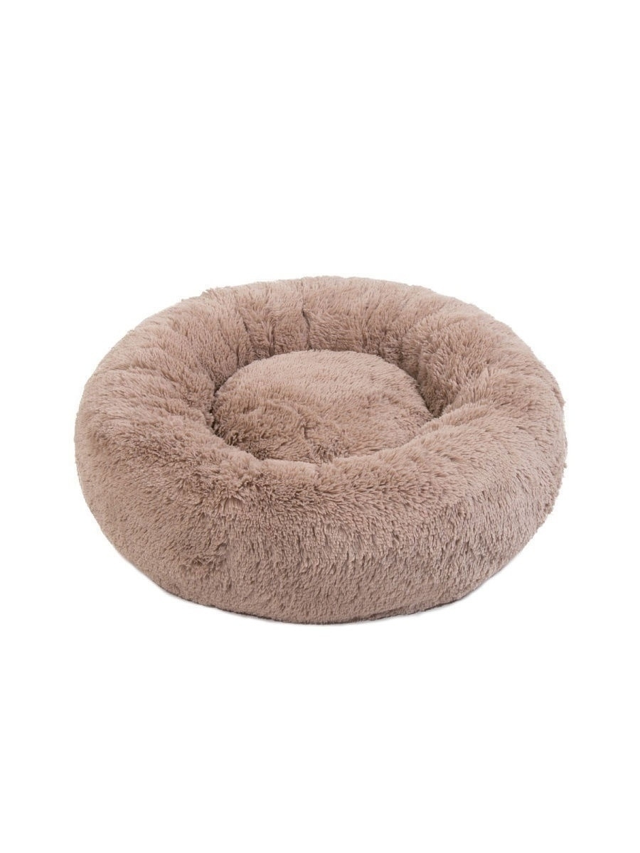 Лежанка для собак и кошек Amicis PNL100, мокко, искусственный мех, диаметр 90 см