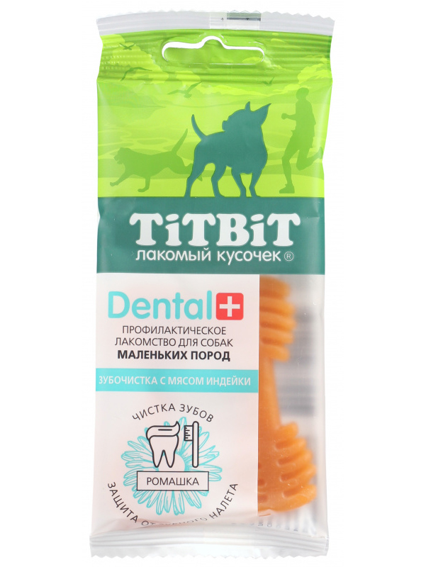 Лакомство для собак Tit Bit Dental+, для мелких пород, зубочистка с индейкой, 26шт по 26г
