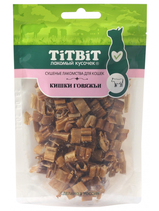 фото Лакомство для кошек tit bit кишки говяжьи 20г titbit