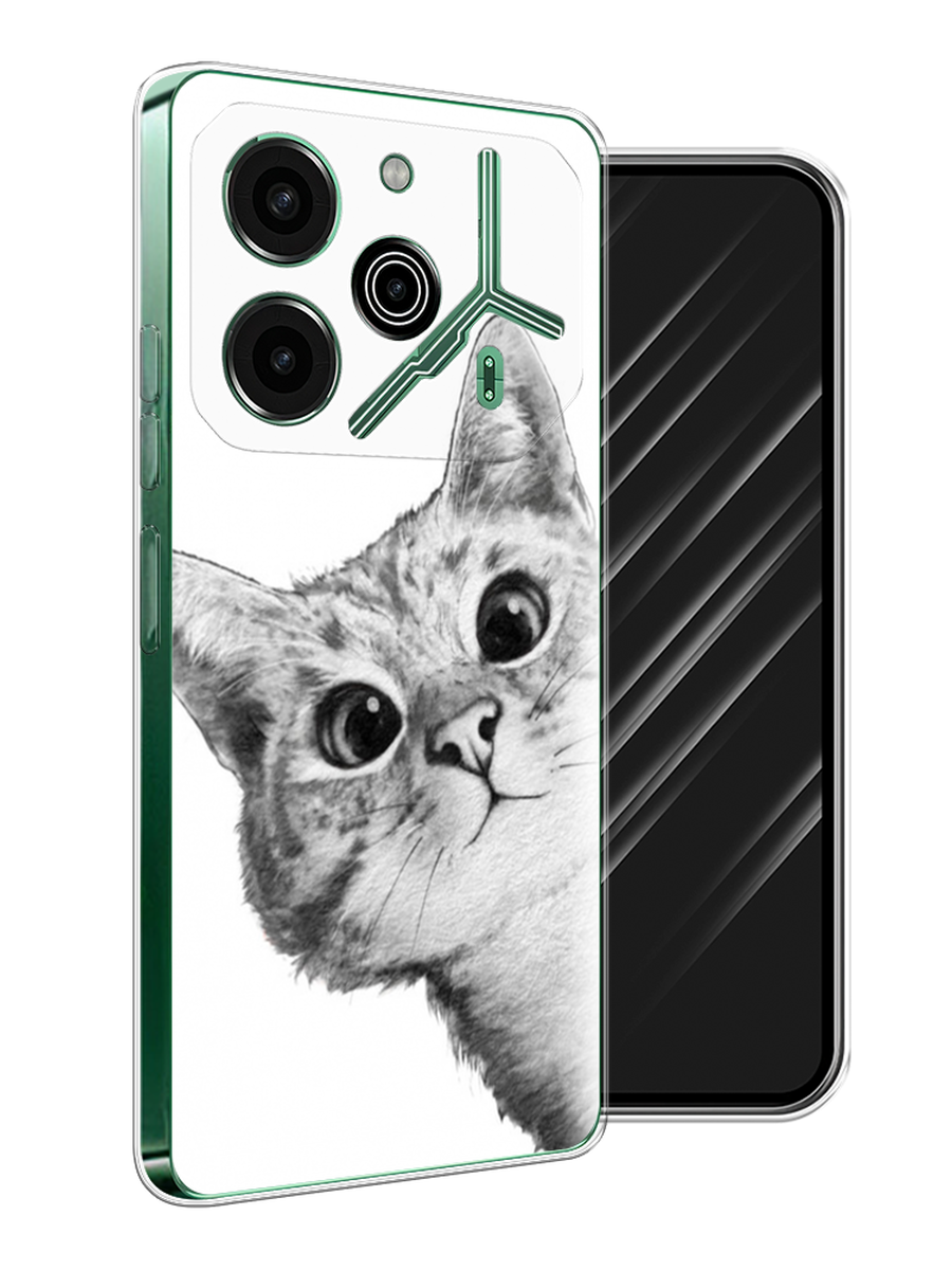 

Чехол Awog на Tecno Pova 6 Pro 5G "Кот рисунок черно-белый", Черный, 305250-1