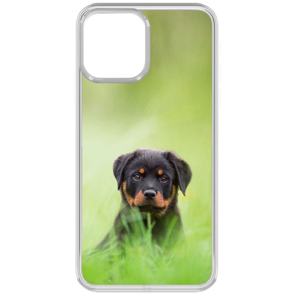 

Чехол-накладка Krutoff Clear Case Щенок ротвейлера для iPhone 13, Прозрачный