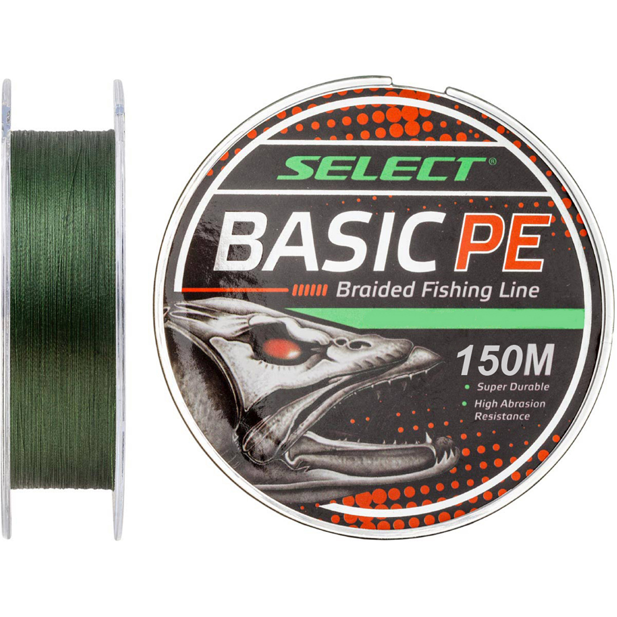 

Шнур Select Basic PE 4x 150m тёмно-зелёный 0.16mm 18LB 8.3kg, Зеленый, Basic PE 4x 150m