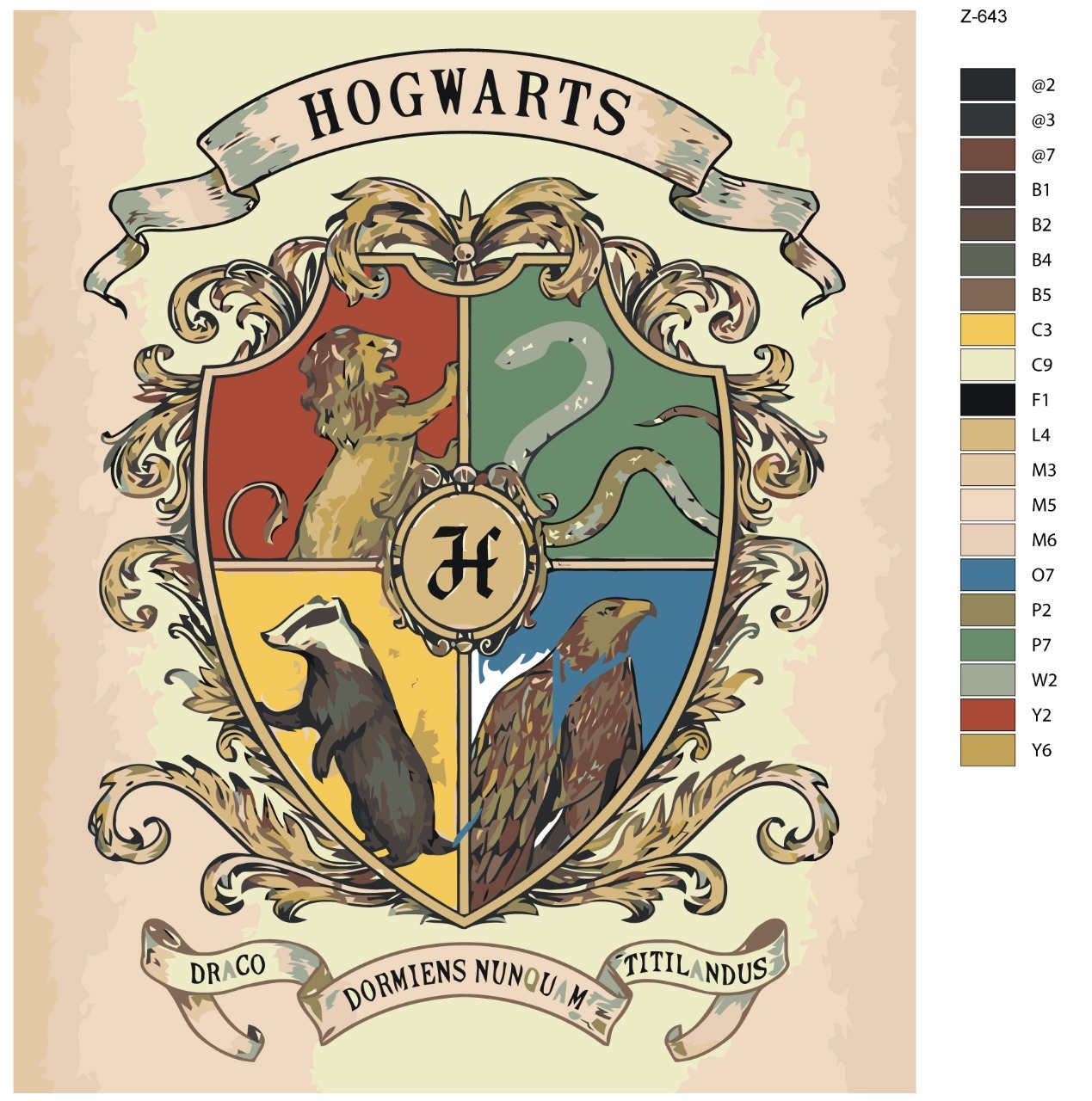 

Картина по номерам BRUSHES-PAINTS Z-643, Гарри Поттер. Герб Хогвартса