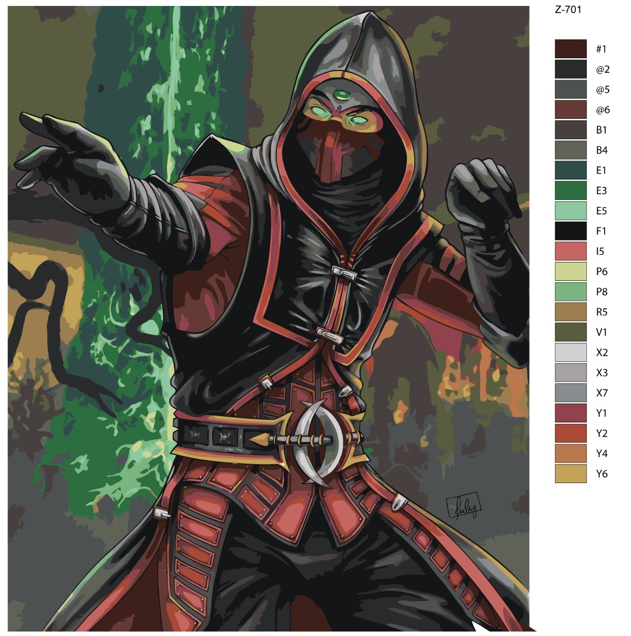

Картина по номерам BRUSHES-PAINTS Z701, Ермак- Мортал Комбат(Mortal Combat) 40x50
