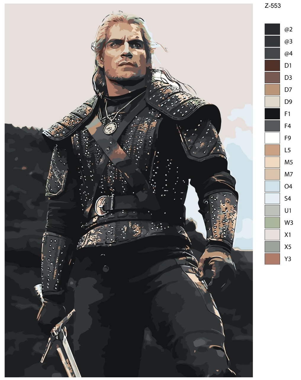 

Картина по номерам BRUSHES-PAINTS Z-553, Генри Кавилл - Геральт из Ривии. Сериал ведьмак