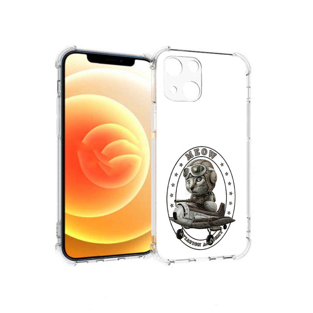

Чехол MyPads Tocco для Apple iPhone 13 кот в самолете (PT163239.611.395), Прозрачный, Tocco