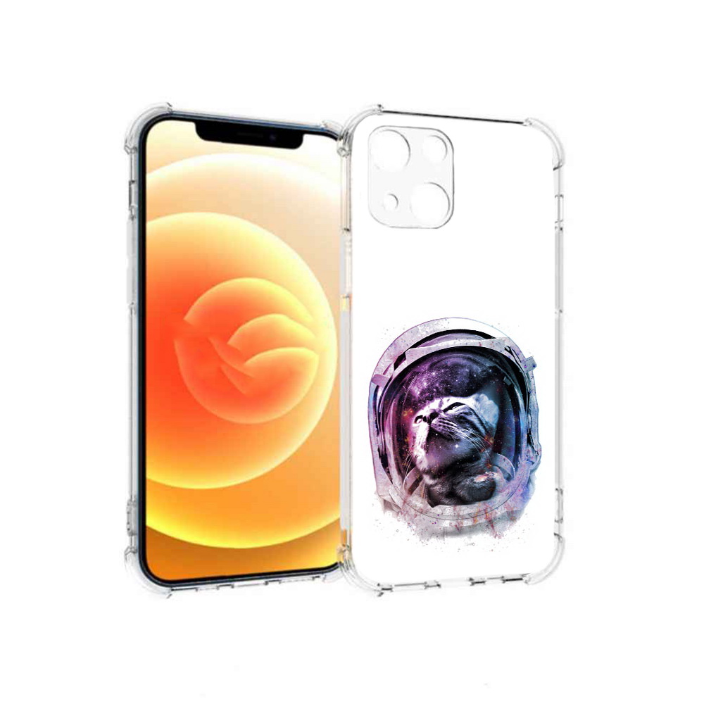 

Чехол MyPads Tocco для Apple iPhone 13 кот в шлеме (PT163239.611.396), Прозрачный, Tocco