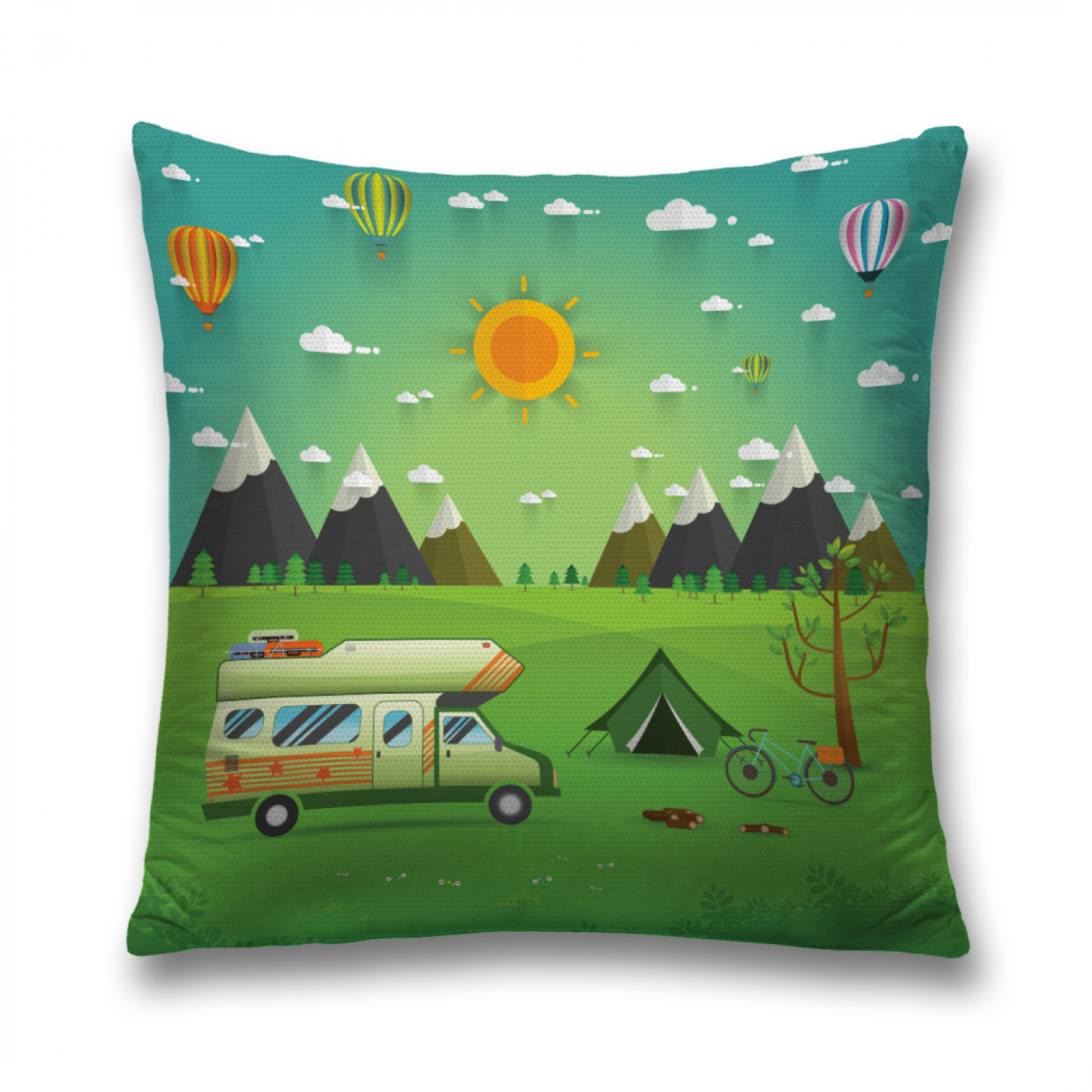 

Наволочка декоративная JoyArty "Дом на колесах" на молнии, 45x45 см, Дом на колесах