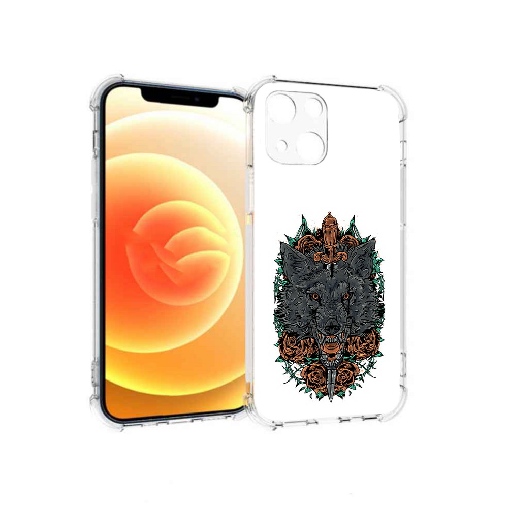 

Чехол MyPads Tocco для Apple iPhone 13 красивый злой волк (PT163239.611.409), Прозрачный, Tocco