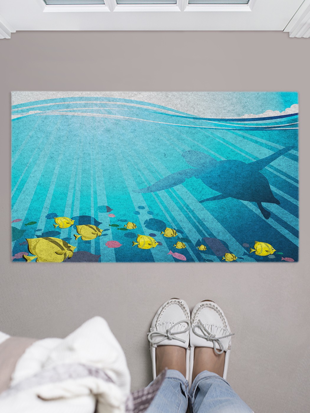 

Придверный коврик в прихожую для обуви, на резиновой основе, 75x45 см door_68340 JoyArty