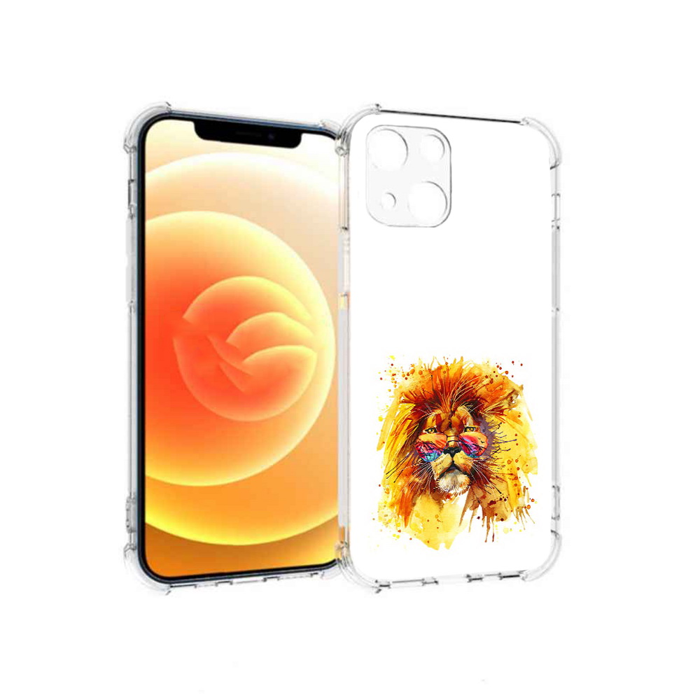 

Чехол MyPads Tocco для Apple iPhone 13 лев в очках (PT163239.611.436), Прозрачный, Tocco