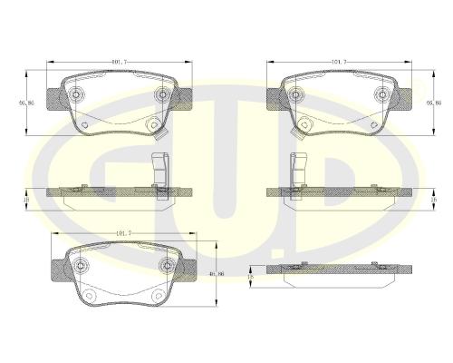 Тормозные колодки G.U.D. дисковые GBP104702 100053565929