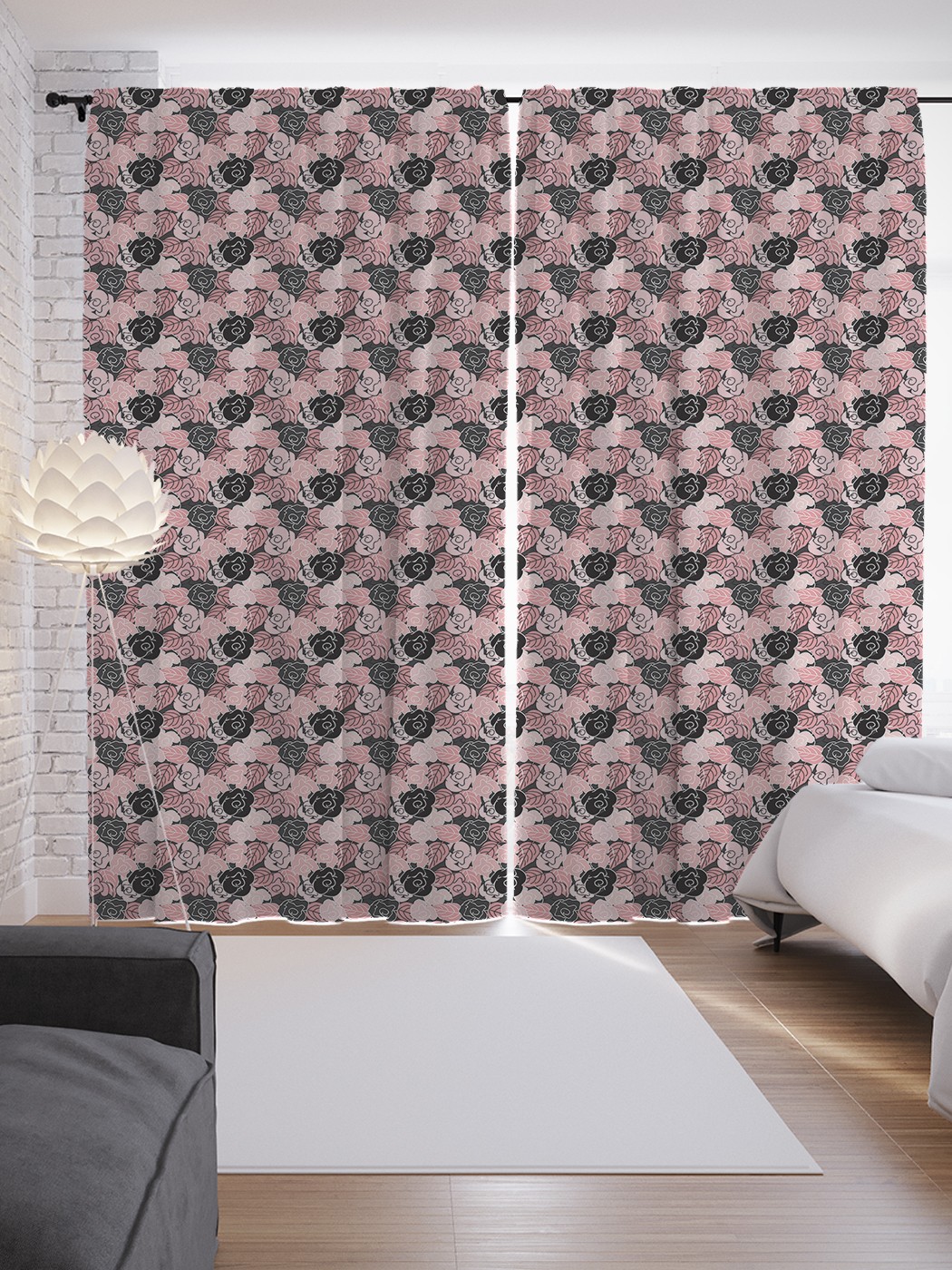 

Шторы JoyArty с фотопечатью "Поляна роз" из сатена, 290х265 см, Поляна роз