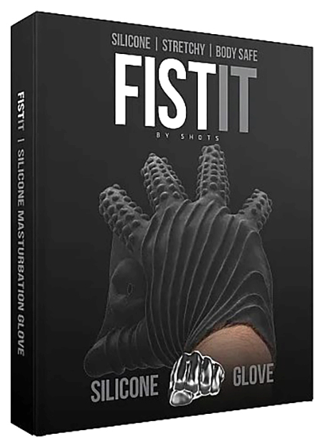 фото Черная стимулирующая перчатка-мастурбатор masturbation glove shots media bv vc fst003blk