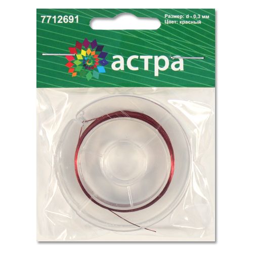 фото Проволока astra&craft медная d 0,3 мм 10 м красный