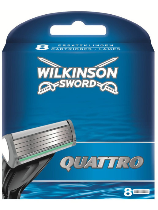 Сменные кассеты для бритвы Wilkinson Sword Quattro, 8 шт. сменные лезвия wilkinson sword quattro titanium sensitive 5 шт