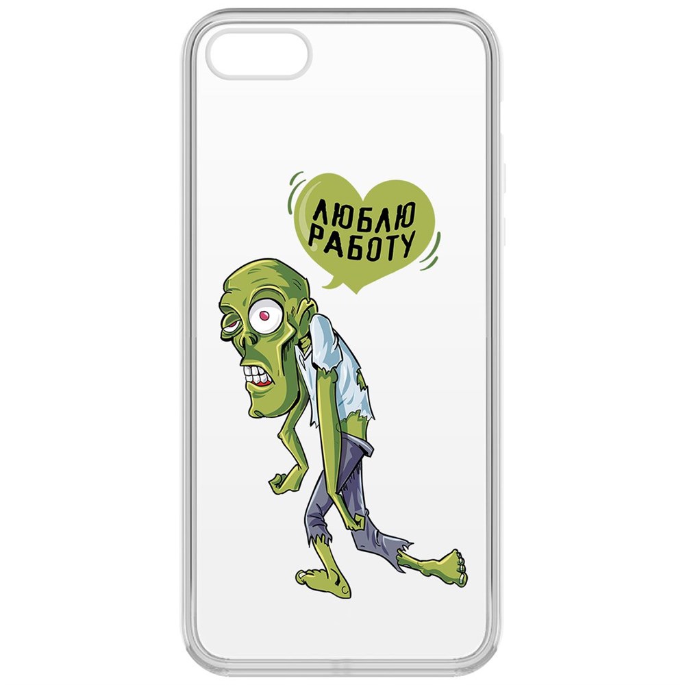 

Чехол-накладка Krutoff Clear Case Люблю Работу для iPhone 5/5s, Прозрачный