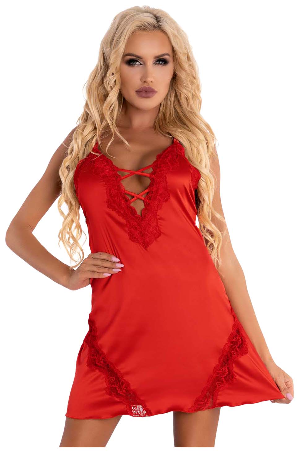 

Роскошная сорочка Landim с кружевом Livia Corsetti VC Landim, Красный, Landim