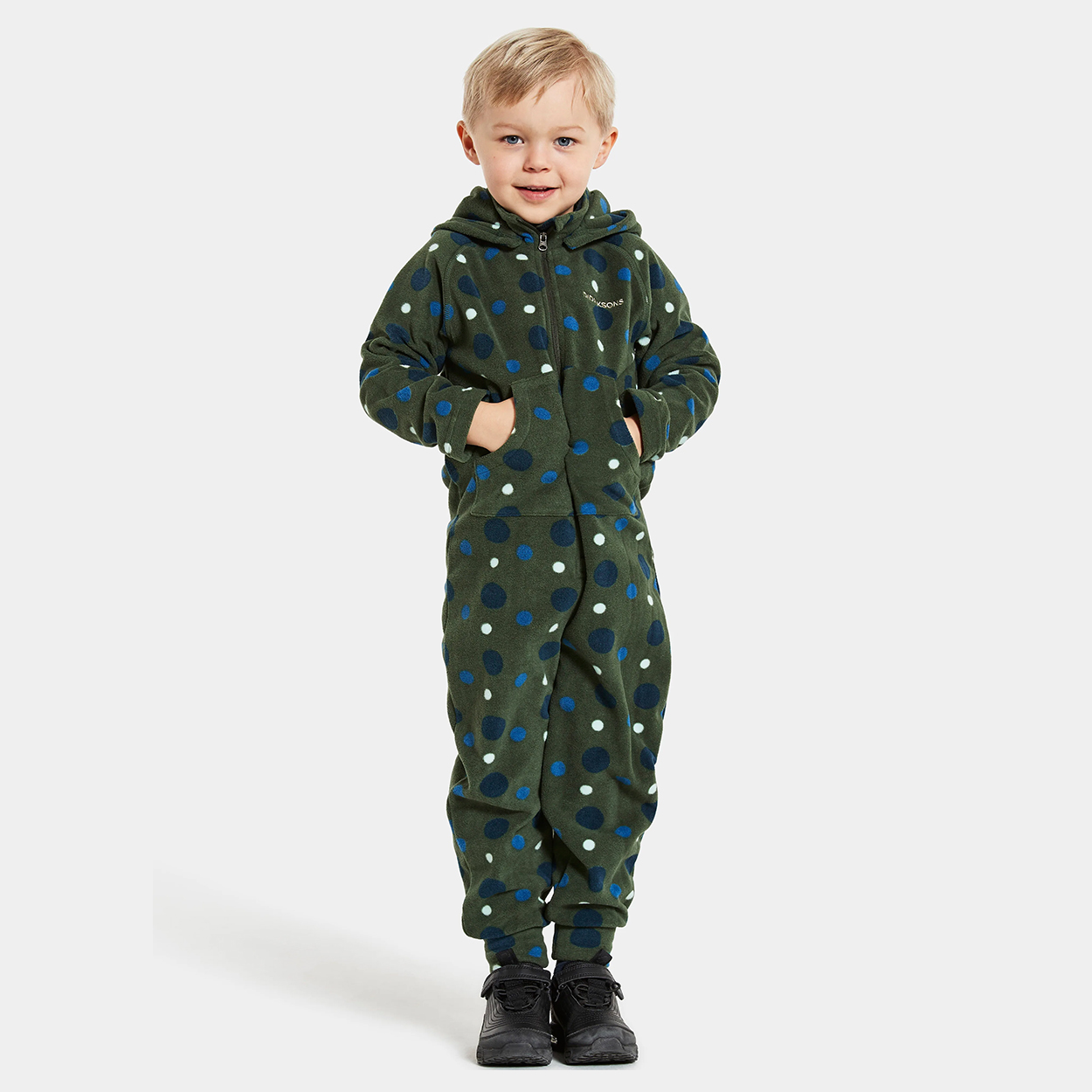 

Комбинезон флисовый Didriksons MONTE PRINTED 504450-494 горошек на зеленом 110, Зеленый, 504450