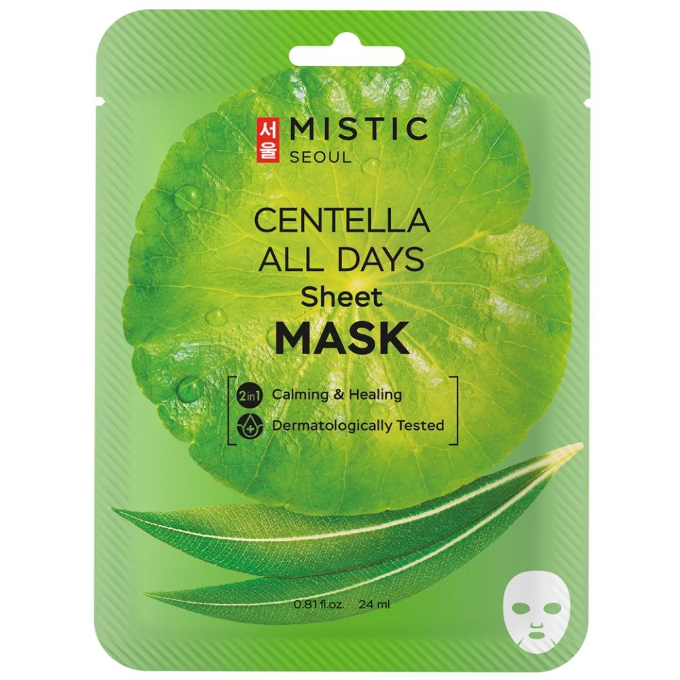 Тканевая маска для лица MISTIC с экстрактом цeнтеллы азиатской 24мл