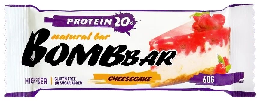 

BOMBBAR Bombbar 60 г, 1 шт, вкус: малиновый чизкейк