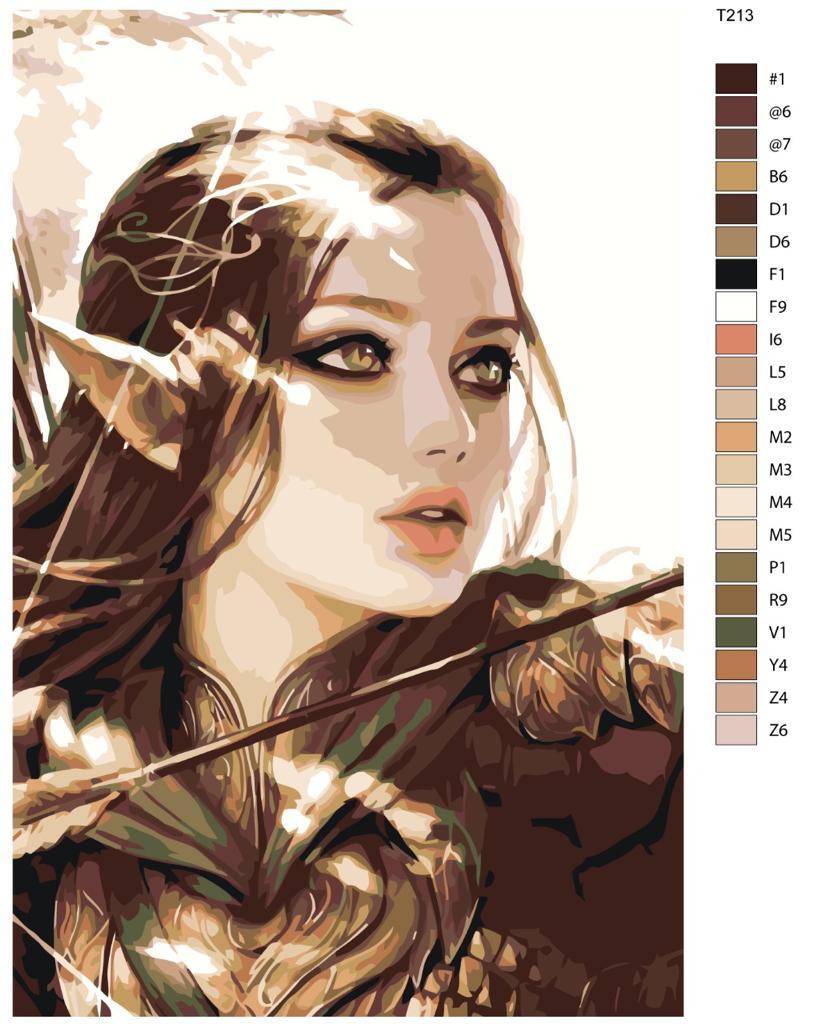 

Картина по номерам BRUSHES-PAINTS Т213, Эльф с луком