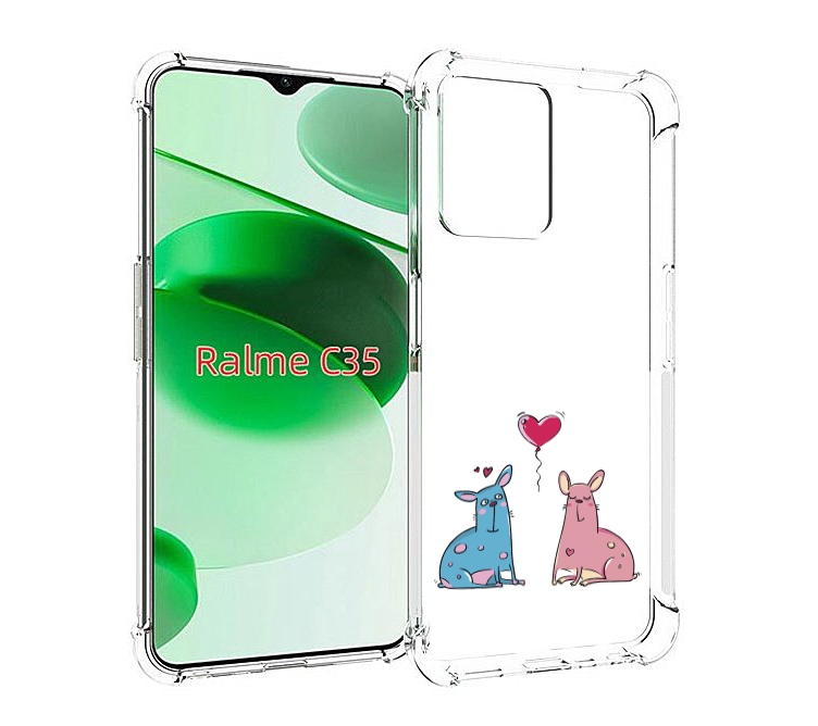 

Чехол MyPads Лама любовь для Realme C35 / Narzo 50A Prime, Прозрачный, Tocco