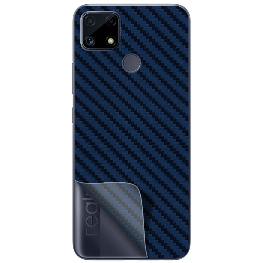 Пленка защитная гидрогелевая Krutoff для Realme C25s задняя сторона (карбон синий)
