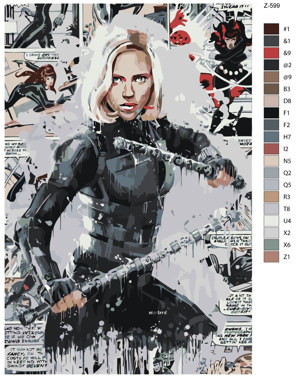 

Картина по номерам BRUSHES-PAINTS Z-599, Скарлетт Йоханссон - Чёрная Вдова