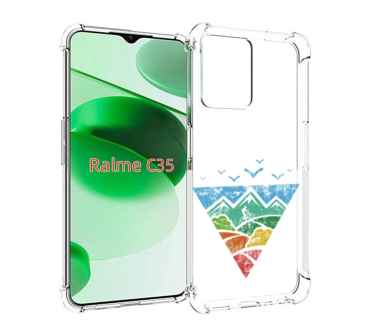 

Чехол MyPads Лес земля море чайки для Realme C35 / Narzo 50A Prime, Прозрачный, Tocco