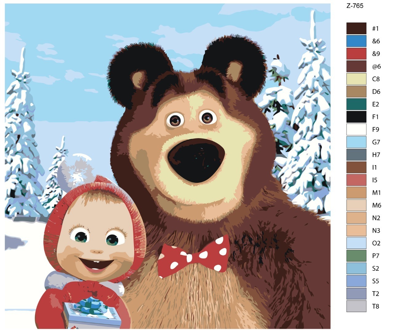

Картина по номерам BRUSHES-PAINTS Z-765, Маша и Медведь