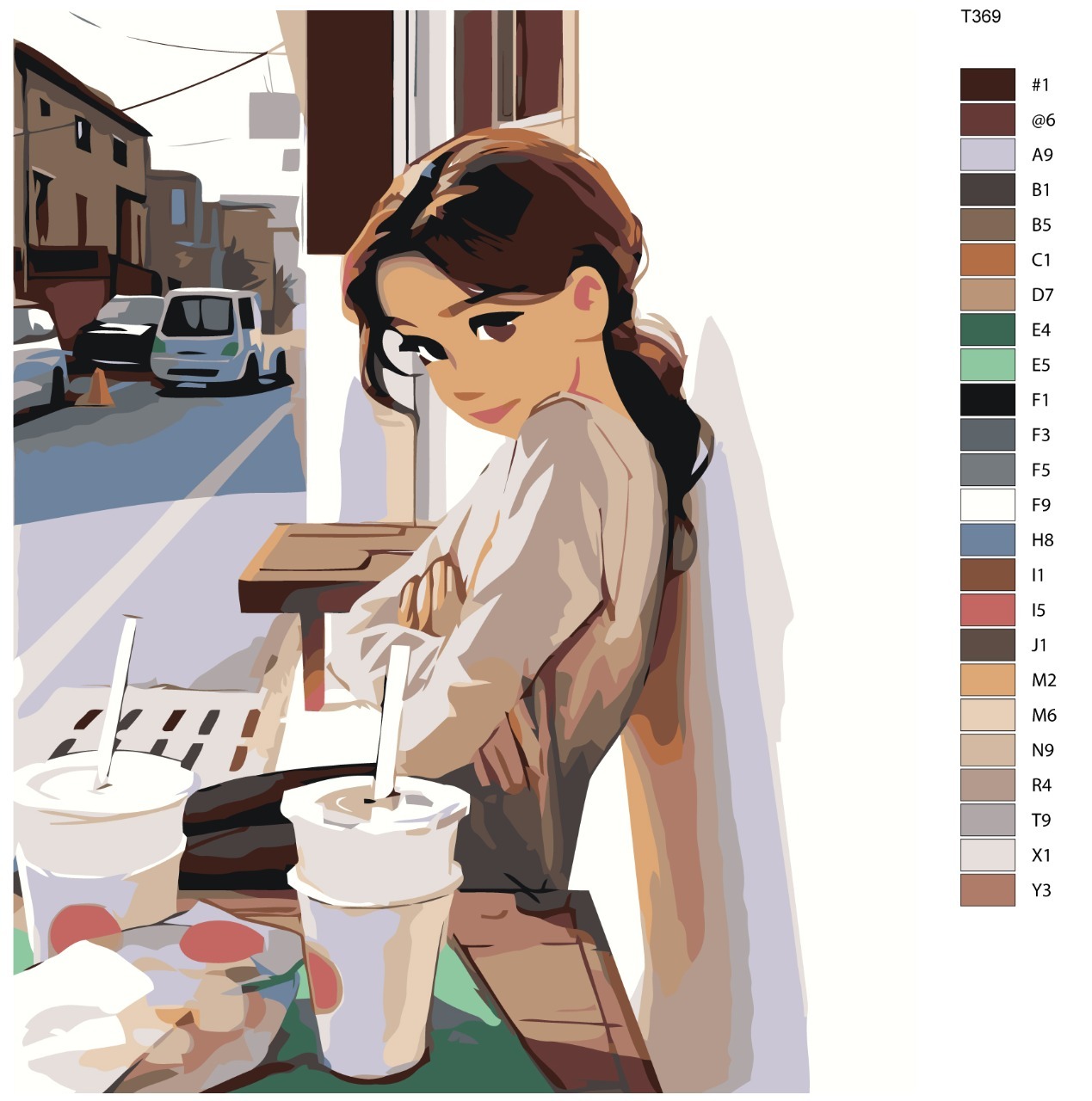 

Картина по номерам BRUSHES-PAINTS Т369, Скромная девушка