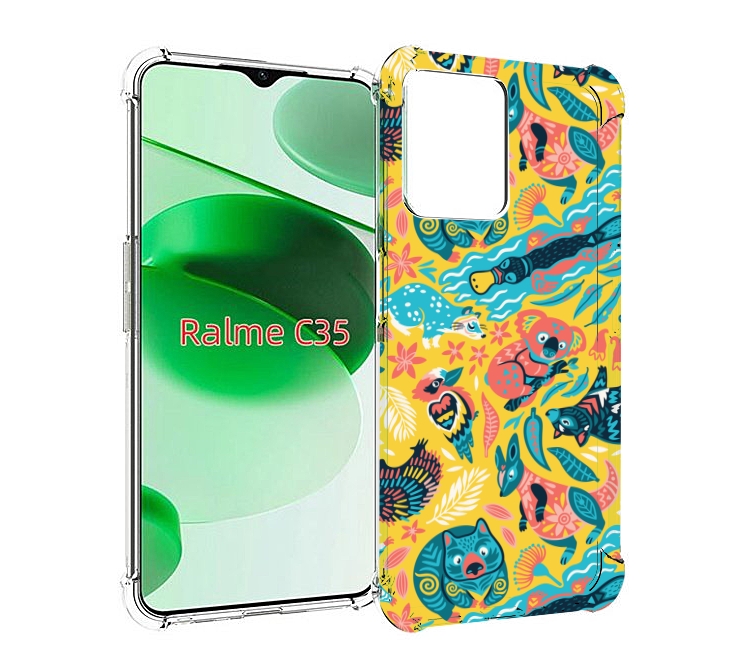 

Чехол MyPads seamless-pattern для Realme C35 / Narzo 50A Prime, Прозрачный, Tocco