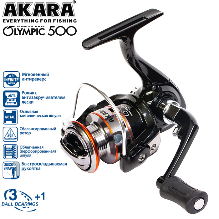 

Катушка безынерционная Akara Olympic 500A 3+1bb, Катушка безынерционная Akara Olympic 500A