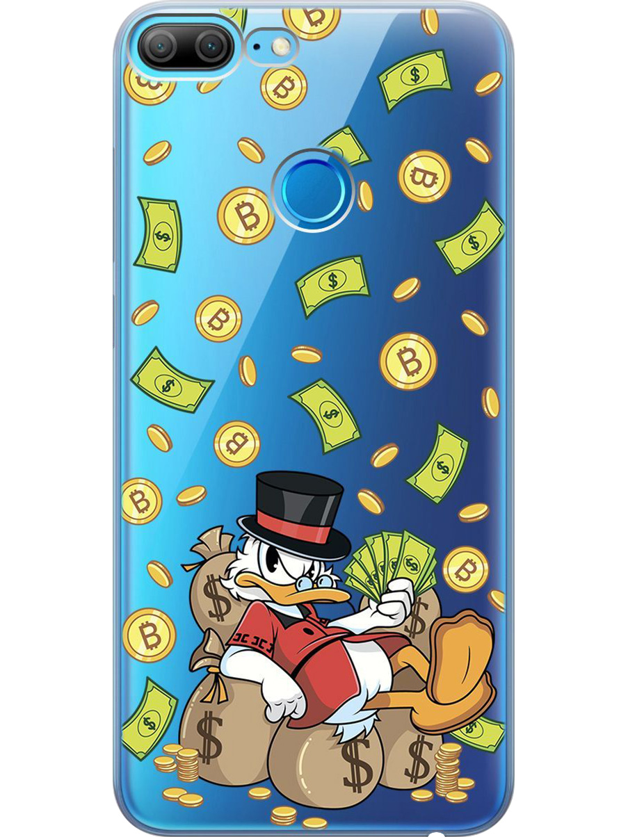 

Силиконовый чехол на Honor 9 Lite с принтом "Богатый Скрудж" прозрачный, Прозрачный;белый;зеленый, 717568471