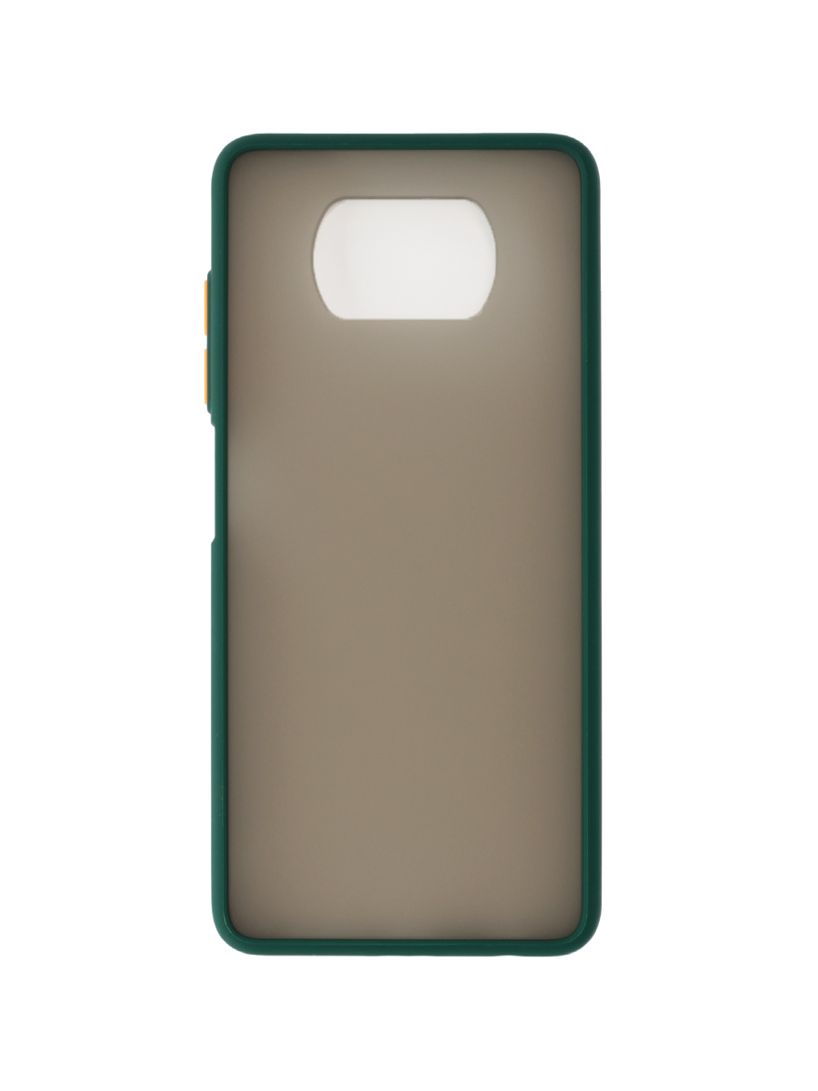 фото Чехол с цветными кнопками mobileocean для xiaomi poco x3, x3 pro зеленая окантовка