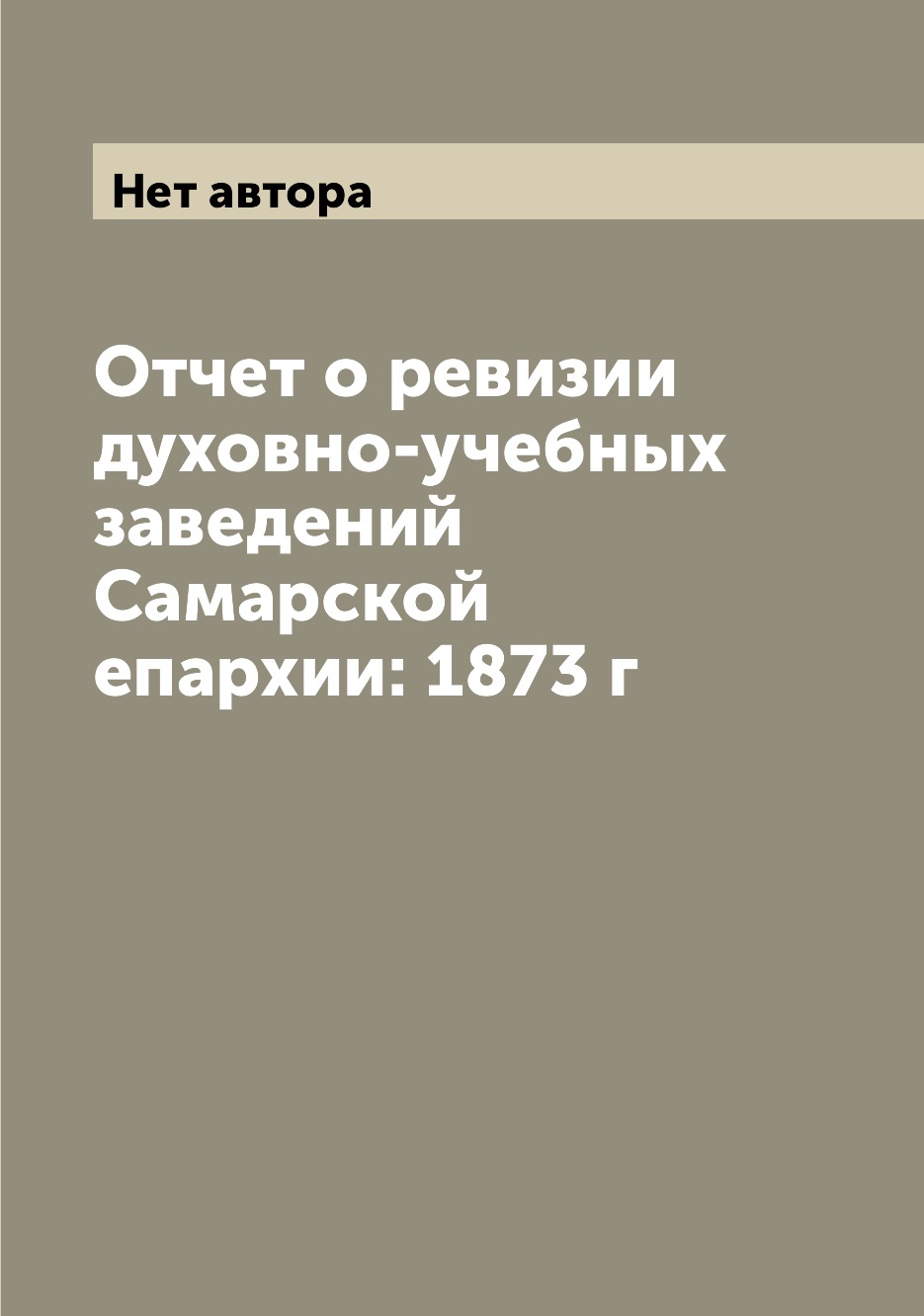 фото Книга отчет о ревизии духовно-учебных заведений самарской епархии: 1873 г archive publica