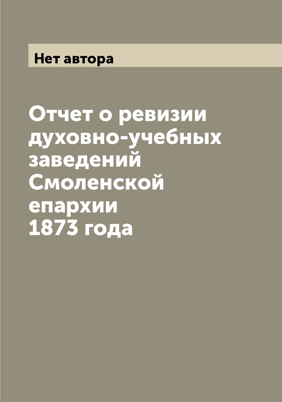 фото Книга отчет о ревизии духовно-учебных заведений смоленской епархии 1873 года archive publica